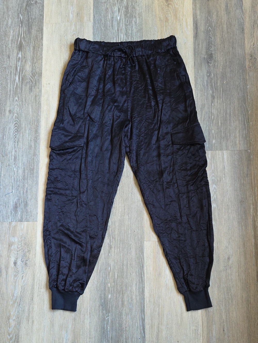 LNA Black Cargo Jogger Pants